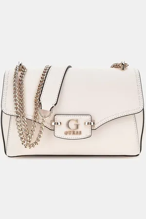 Guess Nastra Convertible Cross-Body White Flap Bagen