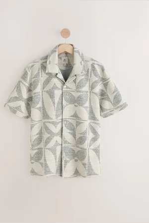 Next Cubansk krave tekstureret jersey kortærmet skjorteMiddel