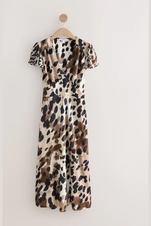 Next Flutter Sleeve V-hals Slips Talje Maxikjole