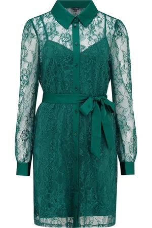 Pour Moi Clara Long Sleeve Lace Shirt Dress38