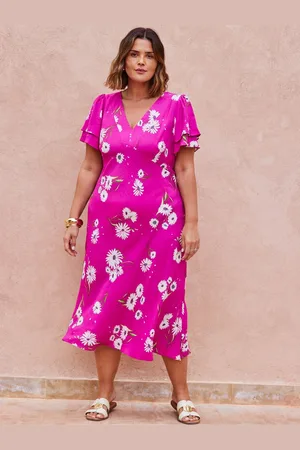 Live Unlimited London Flutter Sleeve Dress