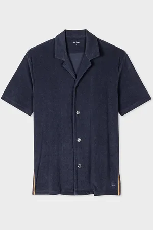 Paul Smith Blue Short Sleeve Stripe Shirtmedium