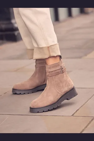 Next Forever Comfort Chelsea Buckle Leather Ankle Boots