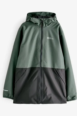 Jack Wolfskin Kids Grøn Snowy Days Color Block Rain Jakke7 - 8 år (122 - 128cm)