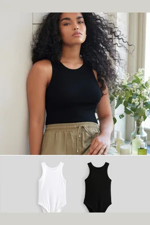Next Høj hals Ribbet Racer Vest Toppe 2 Pakke50