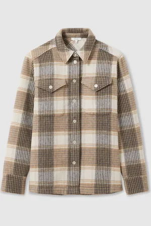 Reiss Phoebe Wool Blend Checked Shacket38