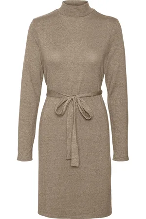 VERO MODA Long Sleeve Belted Mini Knitted Jumper Dress42