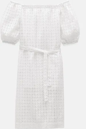 Hush Puppies Broderie Off Shoulder Midi 100% Cotton Dresslarge
