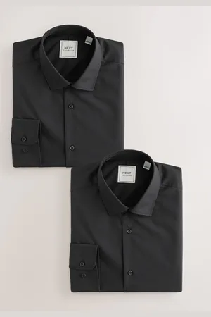 Next Easy Care Long Sleeve Single Cuff Shirts 2 Pack43cm R (UK 17 R)