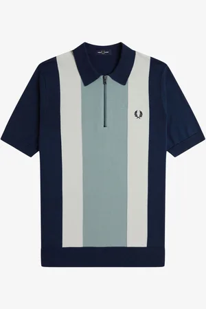 Fred Perry Lodret Stribet Skjorter med lynlåsX-Large