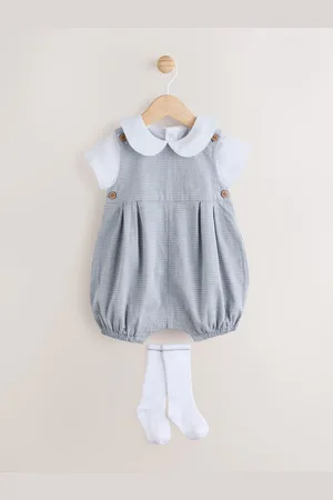 Next 100% Cotton Smart Baby Romper, Bodysuit And Socks Dungarees Set (0mths-2yrs)50cm