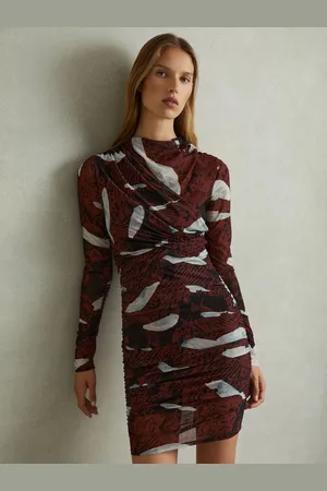 Reiss Kallie Printed Ruched Mini Dress32