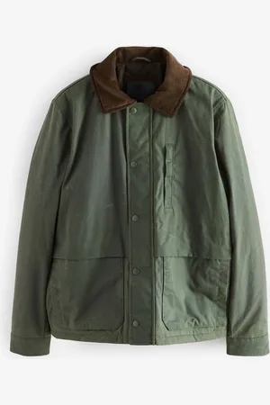Next Signature Wax Coated Jacket with Corduroy CollarL