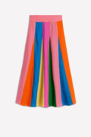 Boden 100% Linen Flippy Maxi Skirt36