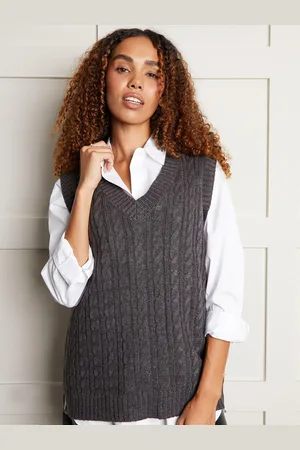 Threadbare V-hals Kabelstrikket Vest38