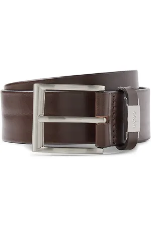 HUGO BOSS Brushed Metal Leather Belt85cm