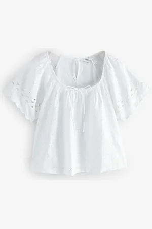 Next Broderie Short Sleeve Ric Rac Top34