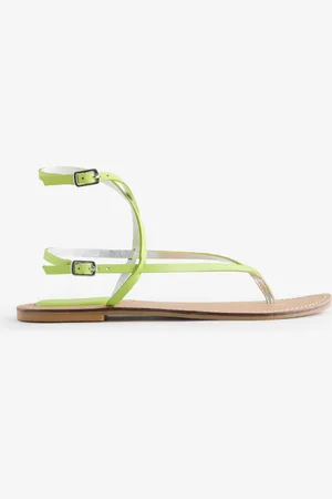 River Island Lime Minimal Toe Thong Sandalseu37
