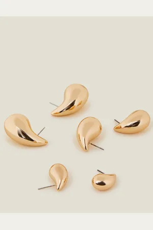 Accessorize Tone Drop Curve øreringe 3 Pakkeen