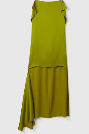 Reiss Eloise Italian Satin High-Low Mini Dress36
