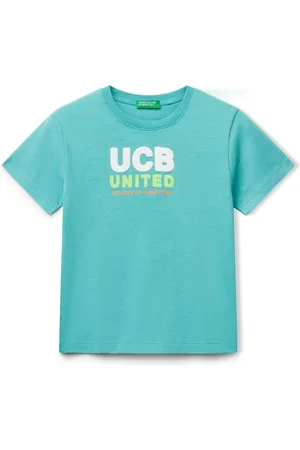 Benetton Boys Logo Blue 100% Cotton T-Shirt98104cm