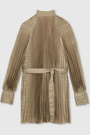 Reiss Enia Pleated Belted Mini Dress36