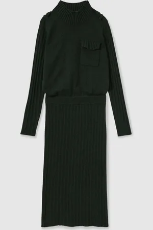 Reiss Floris Wool-Blend Knitted Utility Midi Dress With CashmereXS