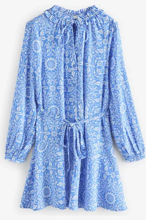 Next Tie Waist Long Sleeve Mini Shirt Dress46