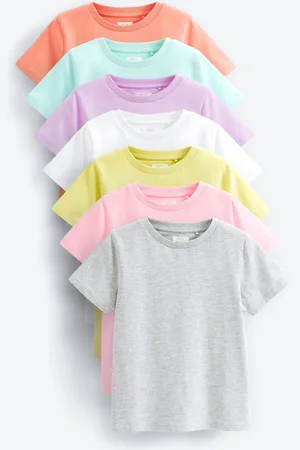Next Pastel almindelig 100% bomuld T-shirt 7 pakke (3-16år)6 år (116cm)