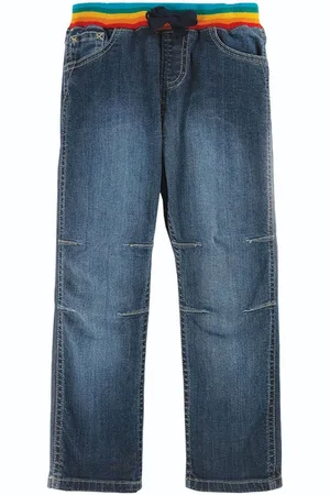 Frugi Blå Økologisk Bomuld Konkav Blød Talje Pull-Up Jeans3 - 4 år (98 - 104cm)