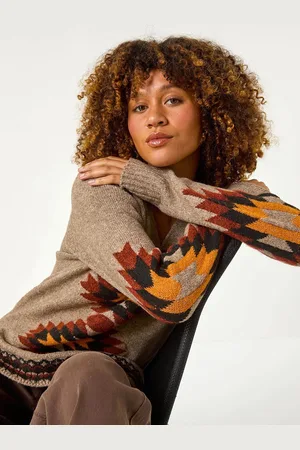 Roman Hooded Chevron Detail Knit Jumper40