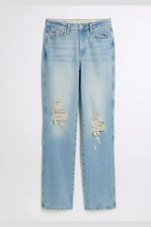 River Island High Rise Straight Leg Non Strech Jeans34 R