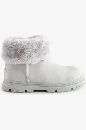 Schuh Grey Cherry Fur Cuff Boots