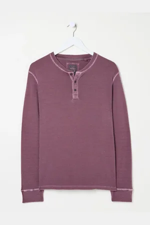 Fat Face FatFace Long Sleeve Waffle Henley T-ShirtM Reg