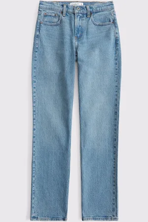 Abercrombie & Fitch Blue Medium Clean Mid Rise Straight Leg Jeans38