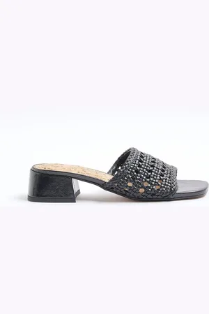 River Island Woven Block Heel Sandals