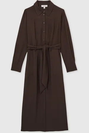 Reiss Mabel Long-Sleeve Belted Midi Dress38