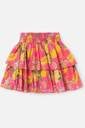 Angel & Rocket Eliana Tiered Fruit Print 100% Cotton Skirt140146cm