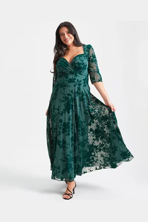 Scarlett & Jo Elizabeth Velvet Flocked Mesh Maxi Gown42