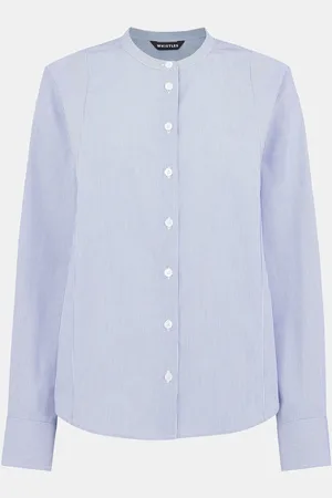 Whistles Stripe Grandad 100% Cotton Collar Shirt38