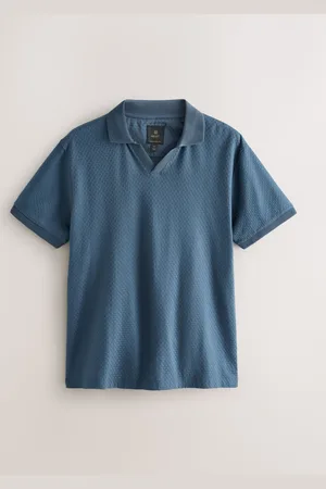 Next Textured Cuban Collar 100% Cotton Polo ShirtStor