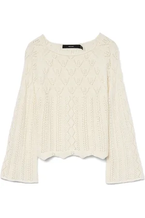 VERO MODA 3/4 Sleeve Boat Neck Crochet TopXXL 16
