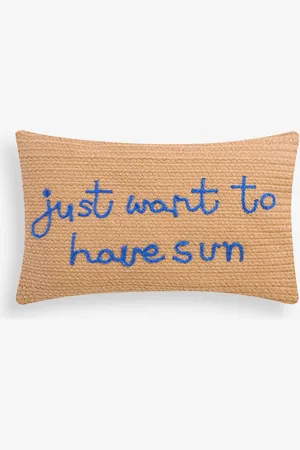 Next Indoor Outdoor Jute Sun Slogan Cushion50x30cm