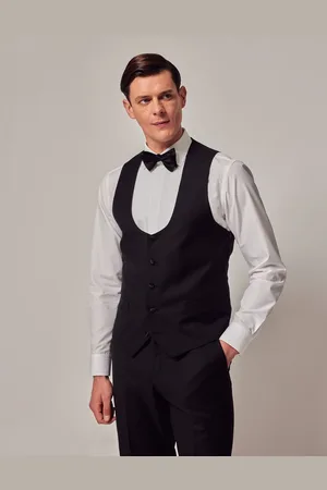Hawes & Curtis Slim Dinner Black Waistcoat54 Regular (UK 44 R)