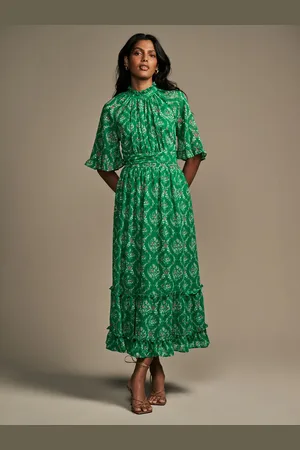 Laura Ashley Fascott Damask Blomster Chiffon Midaxi Kjole36