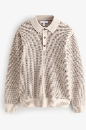 Next Relaxed Fit Chenille Texture Polo ShirtM