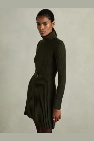 Reiss Vinnie Roll-Neck Ribbed Mini DressXS