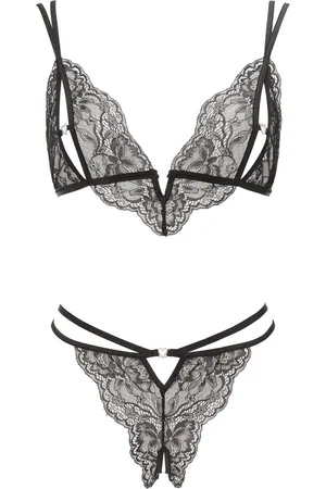 Ann Summers Diamond Heart Crotchless Bra & Thongs SetXS