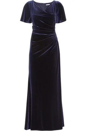 Gina Bacconi Blue Minka Velvet Maxi Dress With Cowl Neck48