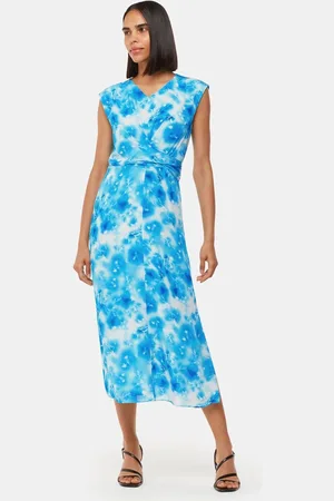 Whistles Blue Sprayed Flowers Daina Dress44